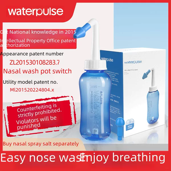 Waterpulse Adult and Kidsren's Household Portable Nasal Wash Pot Nasal Wash Salt Nasal Wash Bottle Nasal Rinse Nasal Rinse Device