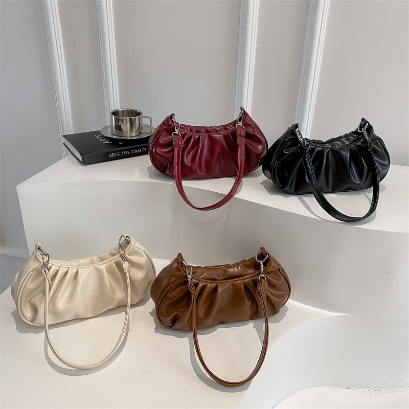 Bolso de nube para mujer 2025 nuevo bolso plisado de moda de moda bolso de axila versátil de gran capacidad bolso de un solo hombro de nicho