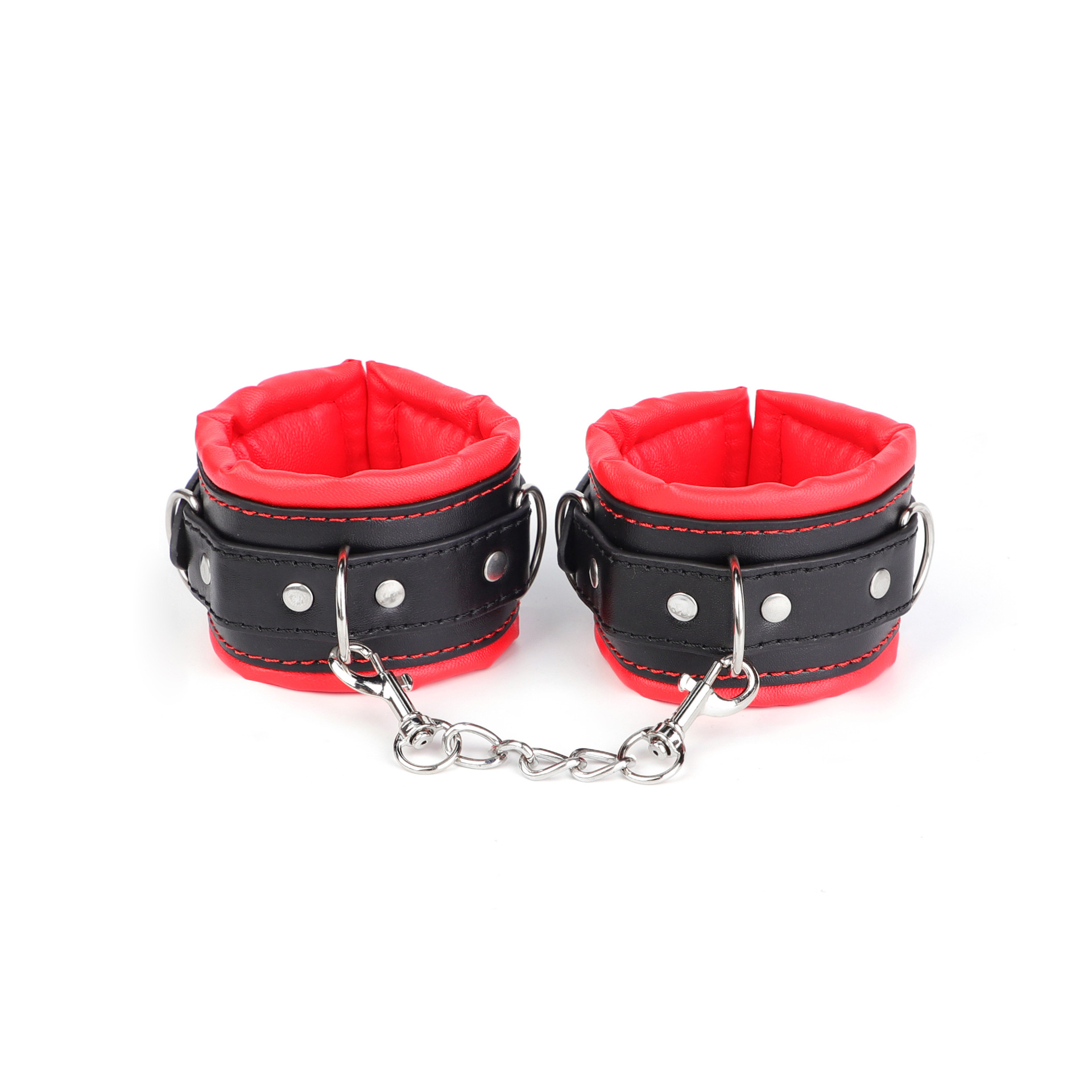 검정색과 빨간색 수갑