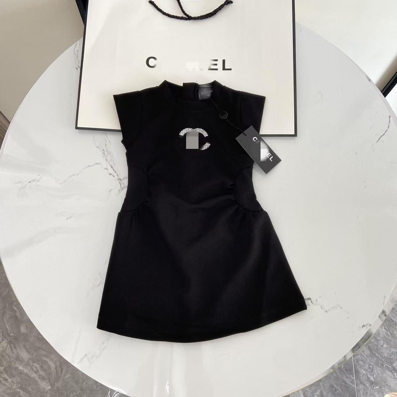 Girls' Summer and Autumn Dresses, French Style Inner Wear, Korean Style Girls' Elegant Little Black Dress, Baby Girl's A-Line Skirt