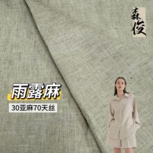 25年新品雨露麻面料夏季老钱风上衣裤子复古休闲套装天丝亚麻布料