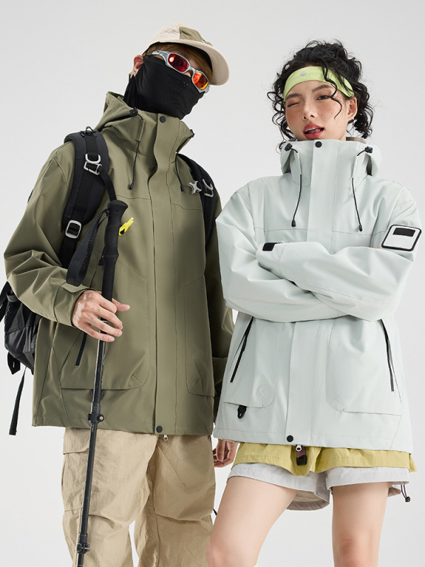 两件套户外防风防水三合一羽绒可拆卸冲锋衣90绒登山服新国标夹克|undefined