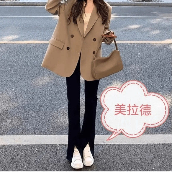 Suit, khaki jacket, Korean style, for teenagers, plus size
