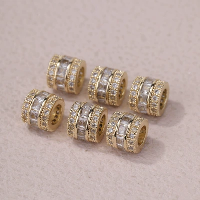 beads bracelet necklace handmade – Zərgərlik ara hissələri - no-4-18k-white-zirconia