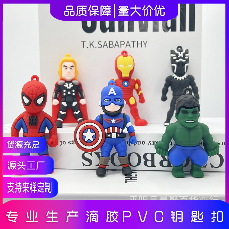 New Marvel Keychain Pendant Silicone Marvel Avengers Keychain Doll Captain America Iron Man New Marvel Keychain Pendant Silicone Marvel Avengers Keychain Doll Captain America Iron Man