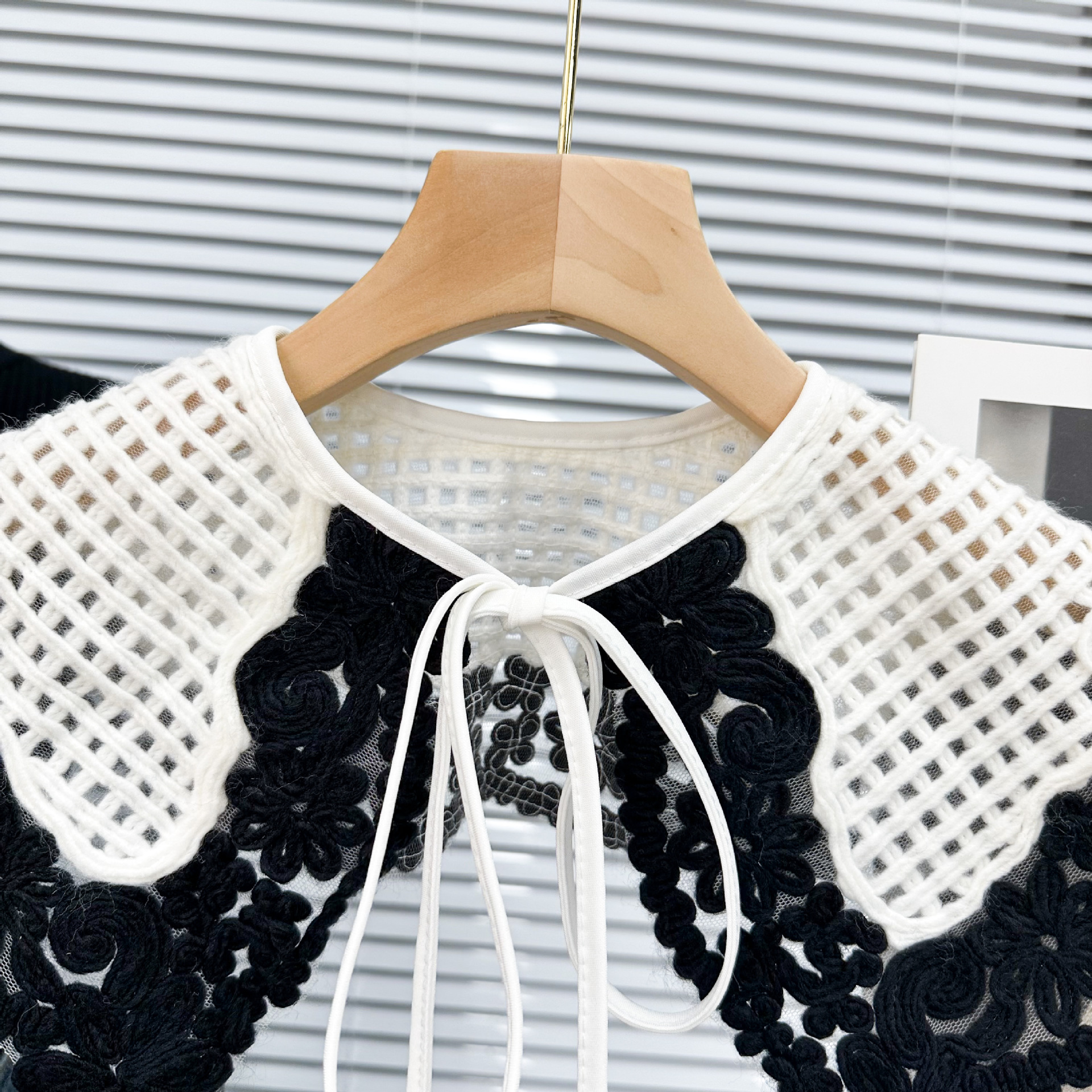 Chal de otoño e invierno con un solo producto bordado de lana cuello falso suéter cuello cuello de punto de todo fósforo cuello decorativo femenino