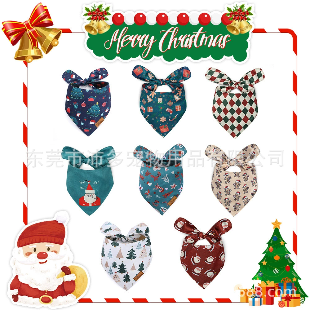 Подгонянный трансграничный 2024 Рождество Новый любимчик слюны полотенце Амазонки Горячий шарф любимчика