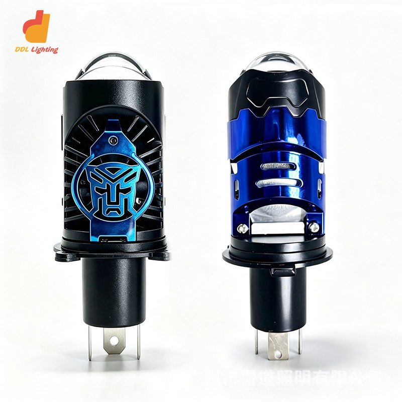 Cross-Border Hot-Selling Motorcycle Led Headlight H4 High and Low Beam Integrated Dual-Lens High-Power Plug-In Fisheye Light