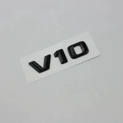 car displacement standard personality V6V8V10V12: Car logo - v10-bright-black-three-dimensional