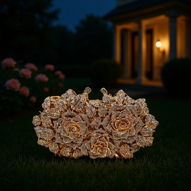 2025 Spring New European and American Luxury Fashion Dinner Bag Rose Shape Party Banquet Women Bag