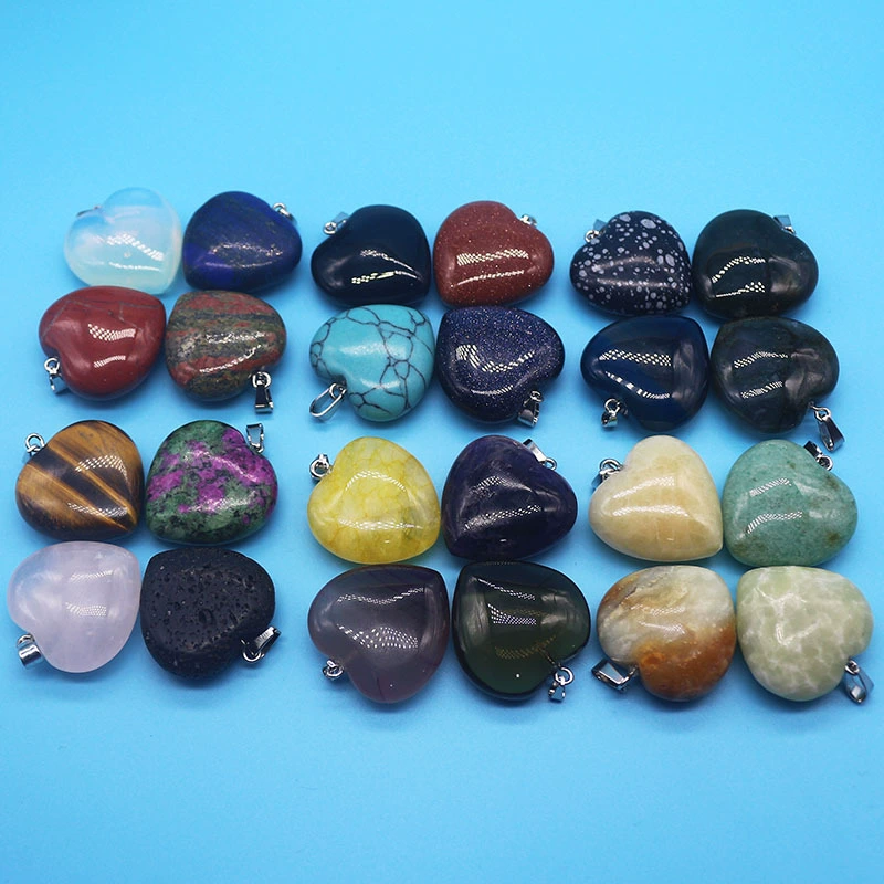 Фабрика прямой натуральный камень кристалл агат нефрит сосна камень большой персик сердце кулон ожерелье ювелирные изделия оптом