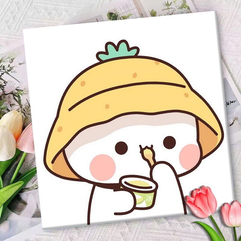 かわいいバターベアDIYデジタル油絵漫画手描きぬりえ装飾画夜市屋台手作り|undefined
