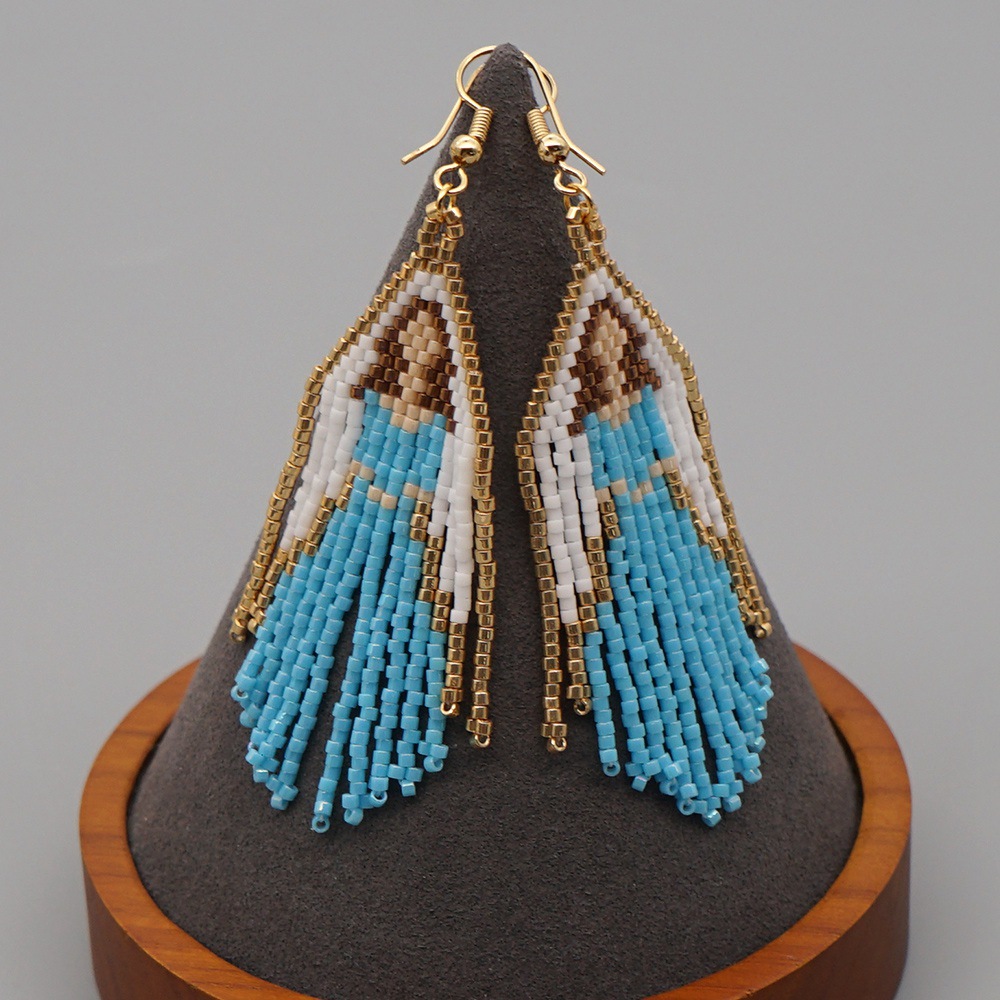 Retro Woven Virgin Mary Long Tassel Earrings display picture 5