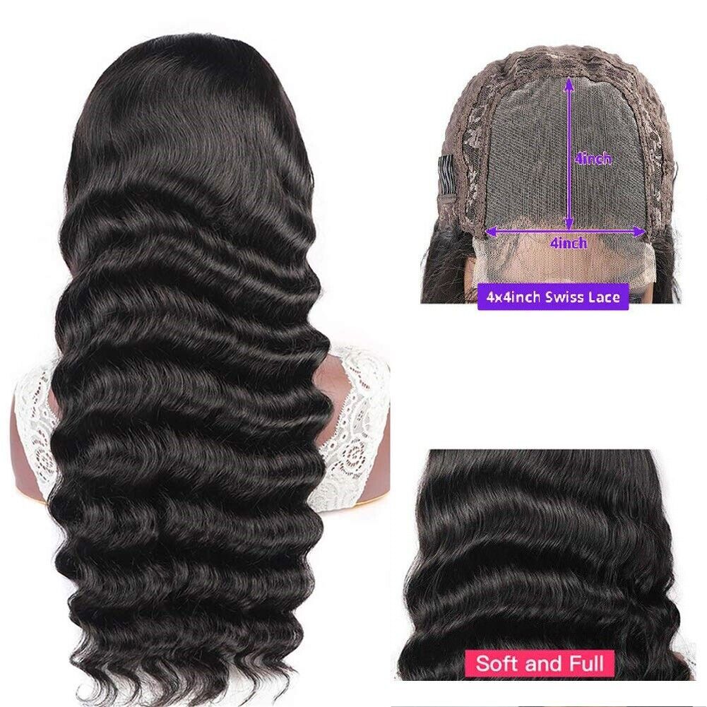 4*4 Loose Wave Lace Front Wig Human Hair Wigs Natural Color