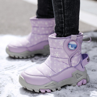 Cross-border girls' snow boots winter children's snow boots warm winter boots foreign trade boys non-slip fleece-lined thick cotton shoes