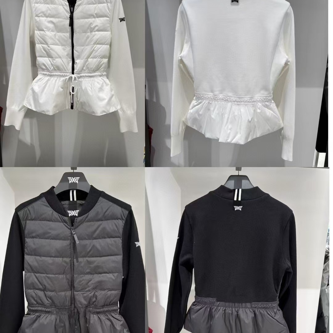 Golf Clothing for Women, Autumn and Winter down Splicing Sweater, Thin Jacket, Lightweight and Warm Version, Slim Fit