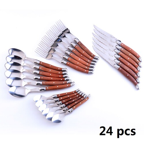 Cross-border Rosewood-handled Tableware Set Stainless Steel Western Tableware Wooden-handled Steak Knife Fork Dinner Knife Spoon Fork