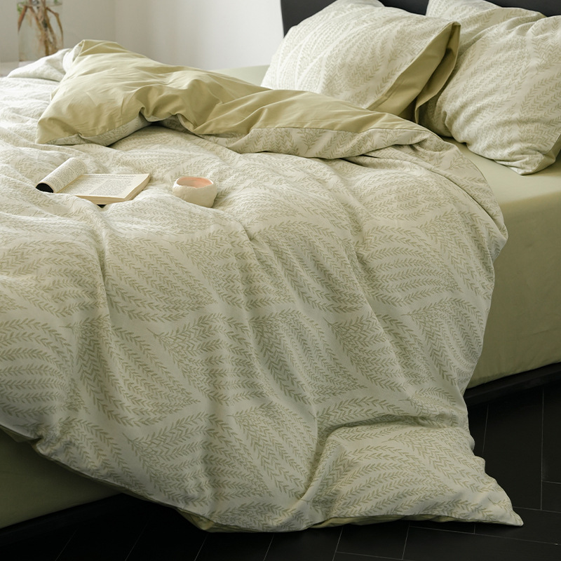 Luz de lujo clase A tres capas de algodón puro cuatro piezas 100 algodón Jacquard sábanas de cama de alta calidad cama