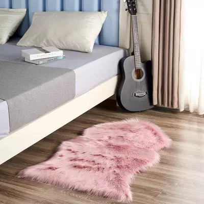 Car Carpet Bedroom Bedside Wool Long - rouge-powder-18060cm-round-at-both-ends