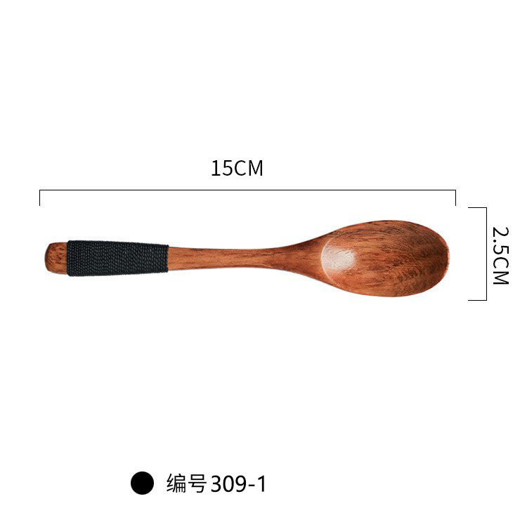 15*3cm 오래된 옻칠 플랫 핸들 스푼-309-1