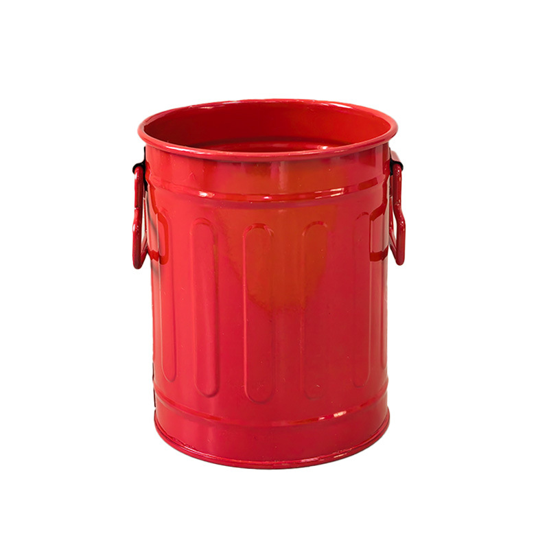 Mayorista transfronterizo creativo bolígrafo de hierro forjado multifuncional escritorio pequeño barril de hierro decoración adornos de plantación maceta de flores de carne