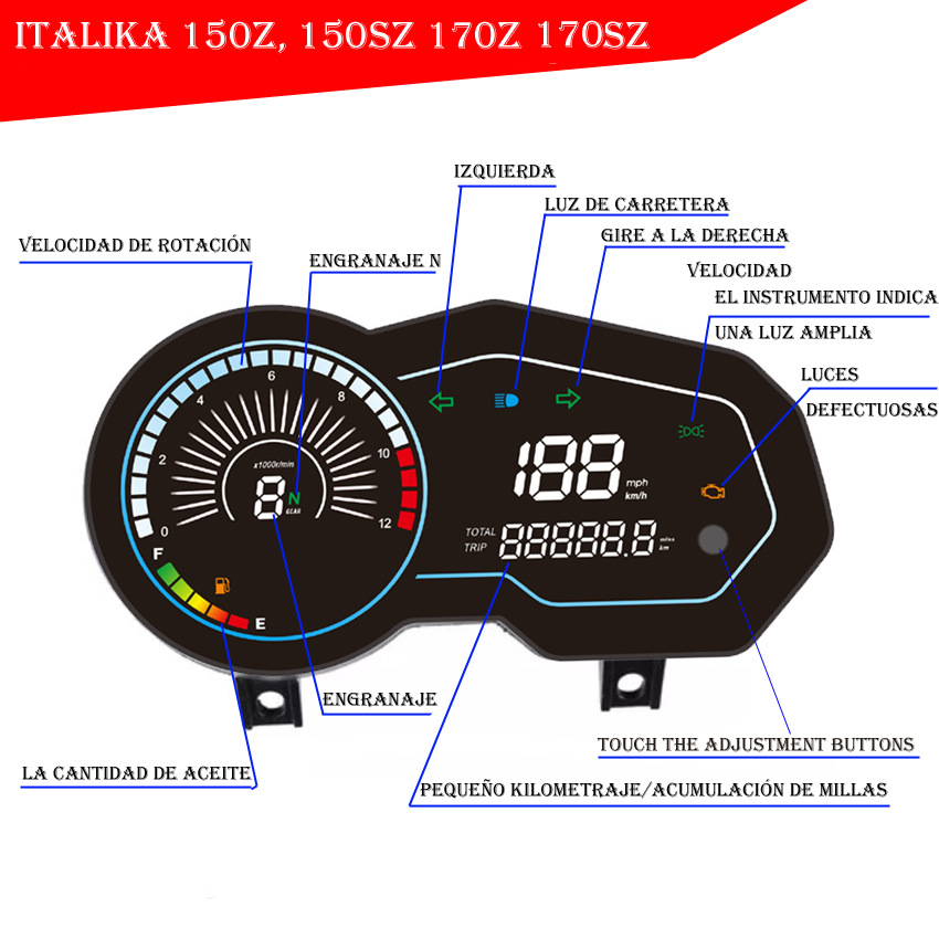 South America's Best-Selling Motorcycle Instrument Assembly Italika 150Z 150Sz 170Z Digital Speedometer