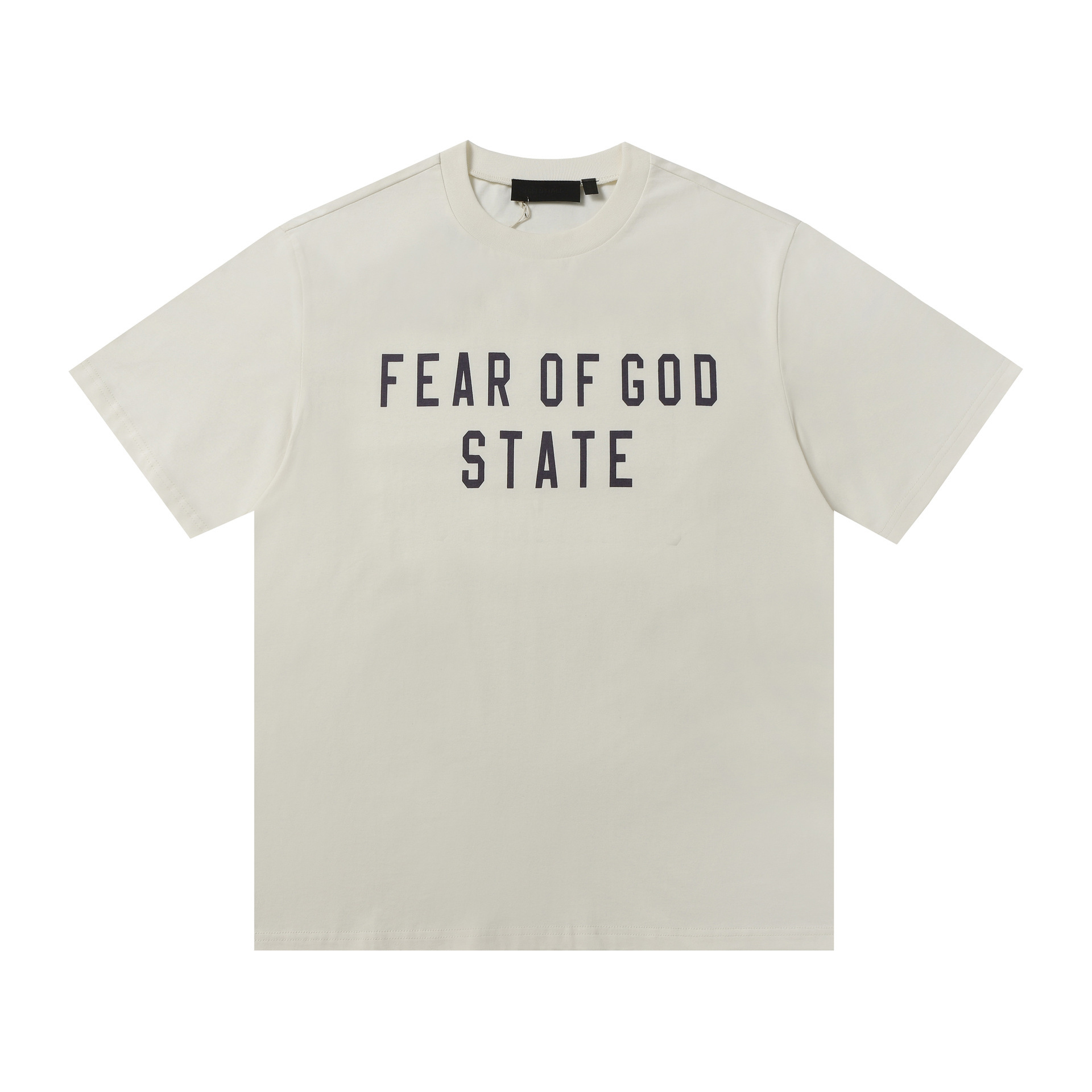 Una pieza de la marca de moda FOG de doble línea ESSENTIALS letra con lema impreso camiseta de manga corta para hombres y mujeres media manga en la calle