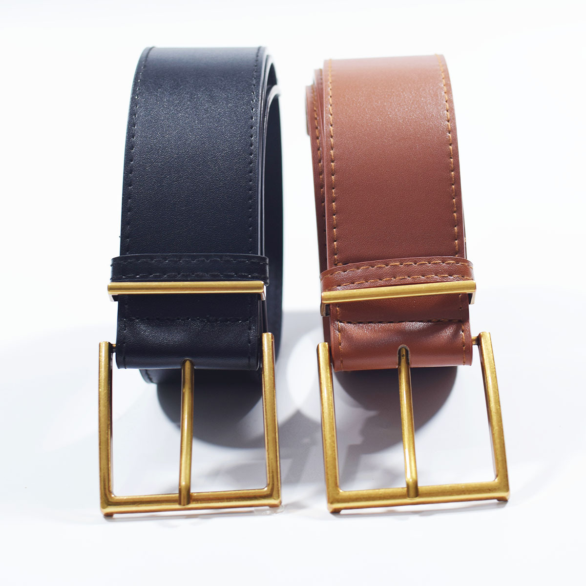 Cinto largo para mulher, cinto retro com fivela quadrada preto_voghion.com