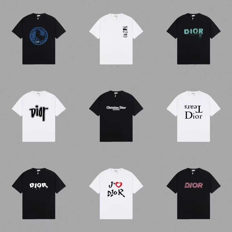French-Style Light Luxury Letter Flocking Graffiti Print T-Shirt, New High-End Version, Unisex Loose Casual Short-Sleeve