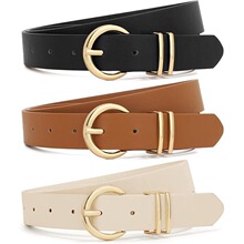 H 45028 Women's Double Ring Belt ˫��Ƥ�� ŷ���羳����ѷ��