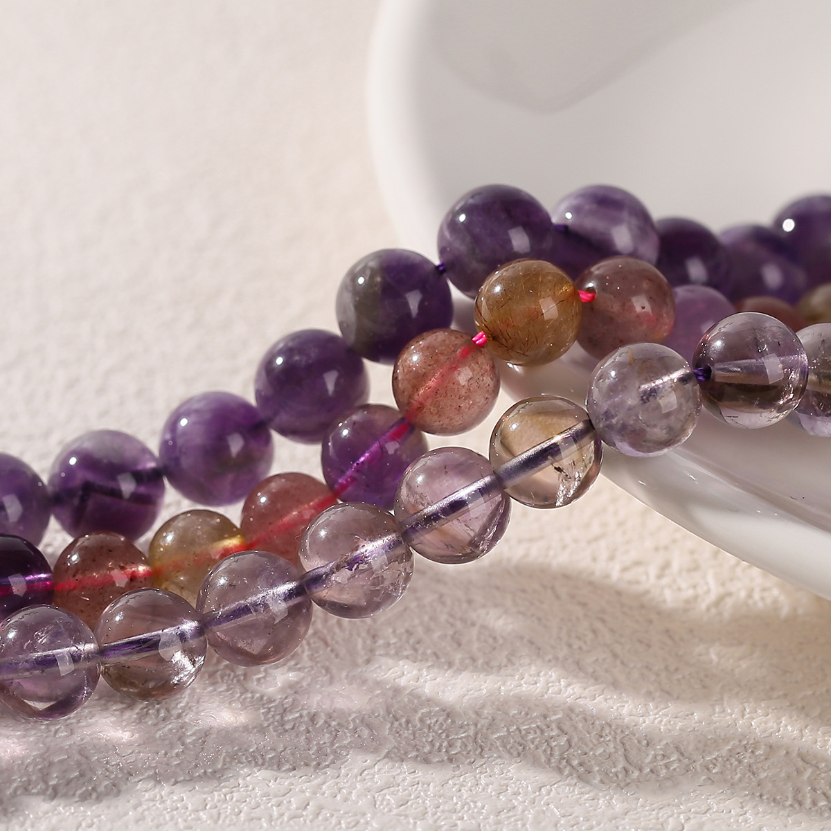 Colección de perlas de cristal natural super siete perlas de cristal de fresa cristalina pulsera cuentas DIY accesorios de joyería perlas