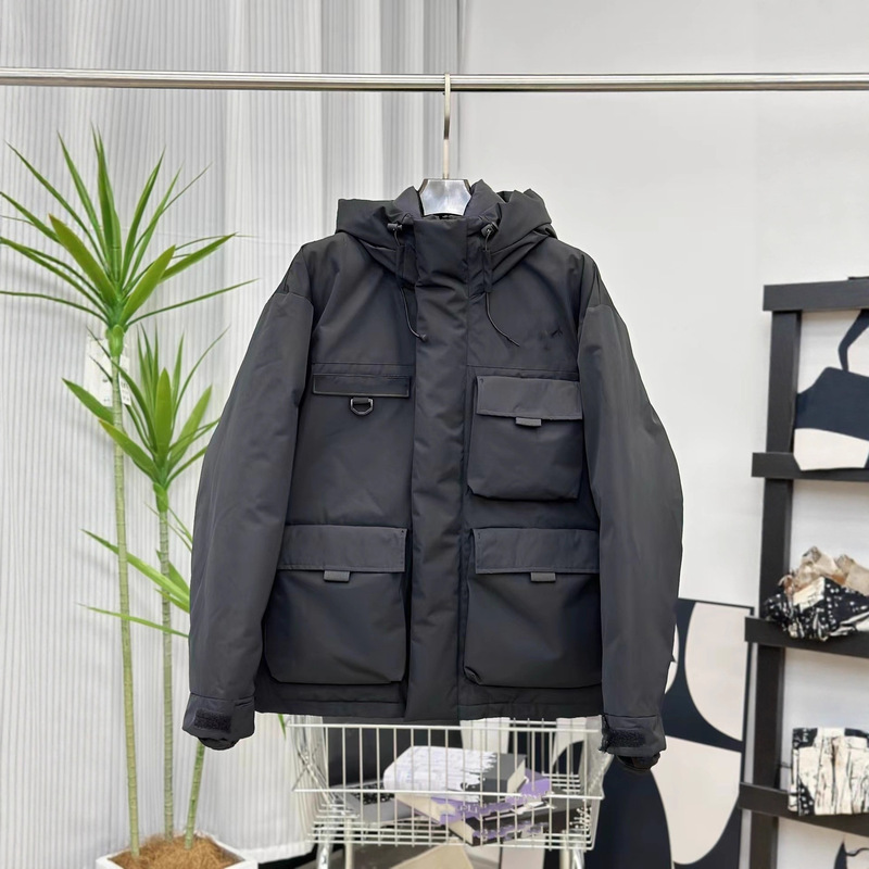 Putian North Face Workwear down Jacket with Multiple Pockets, Shin Min Ah's Same Style Embroidered Waterproof and Warm Jacket for Men and Women Couples