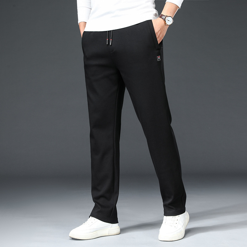 Fat Brother 2024 Spring and Autumn Youth Men's Cotton Elastic Casual Sports Pants Loose Mid-high Waist Elastic Sports