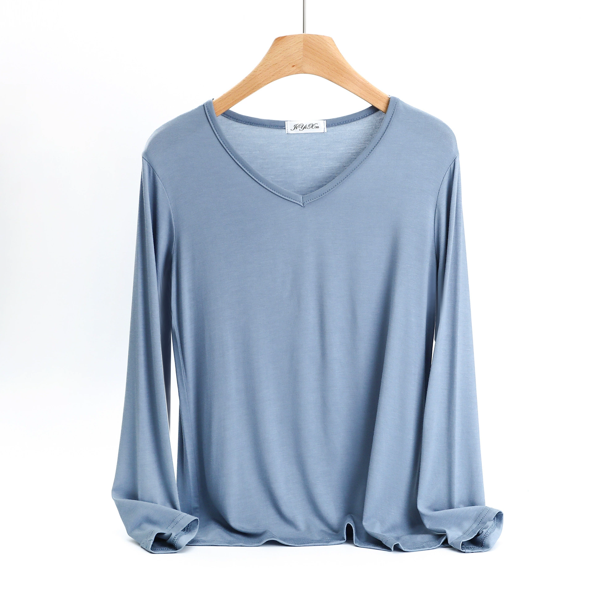 锦怡绚 Knitted base long-sleeve, slim fit, V-neckline