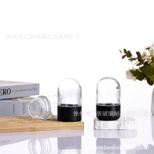 批发100毫升圆底大麻玻璃瓶安全盖U型灯泡瓶防儿童压旋盖胶囊空瓶