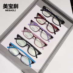 12163 Korean Version Super Lightweight TR90 Frame for In-Store Prescription Glasses - Popular Women's Plain Square Student Glasses