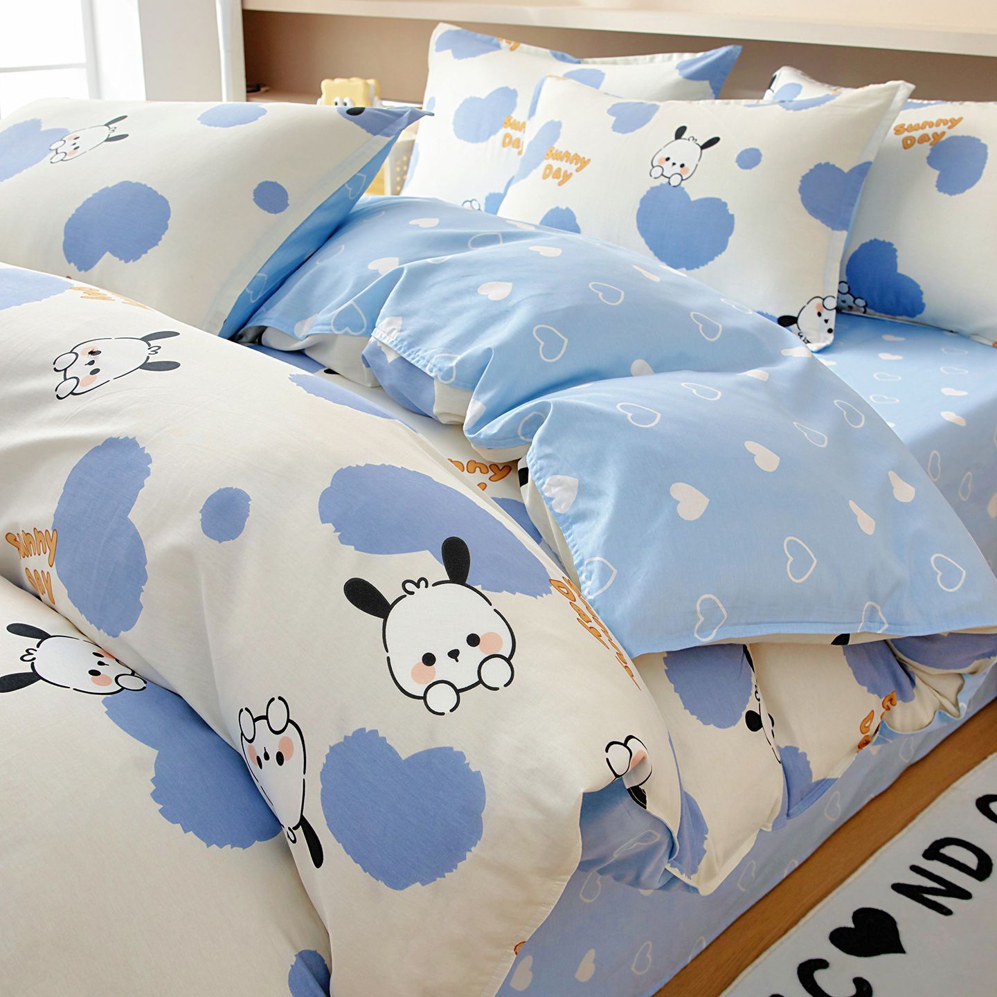 Una sola pieza de cubierta de colcha de dibujos animados de algodón grueso cubierta de colcha de una sola persona 1.5m dormitorio de estudiantes 150x200x230 colcha de doble