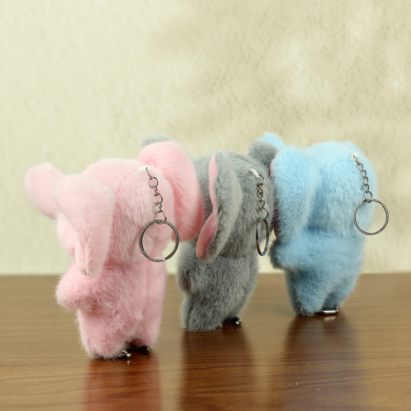 Ventas calientes de chatarra en línea elefante pequeño llavero muñeca colgante juguete de peluche muñeca elefante boda arrojar regalo
