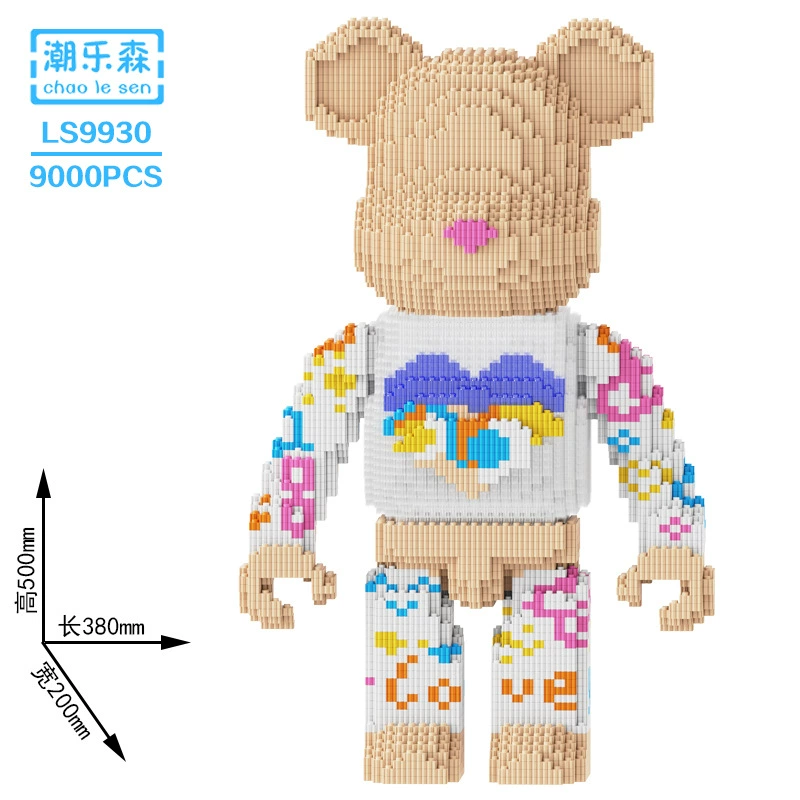 Constructor set Lego DIY small-brick fox toy, multi-size models 17–100 cm, birthday gift