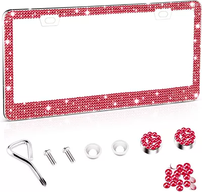 License plate holder/license plate holder, Square-Hole Stainless Steel - big-red-1-piece