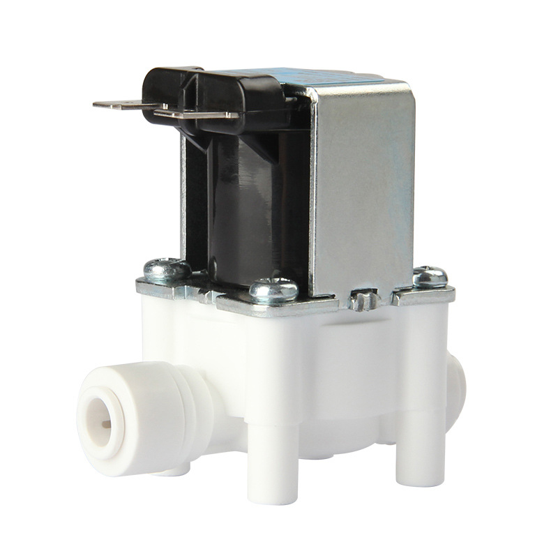 Máquina de agua pura ro máquina purificador de agua accesorios 2 puntos 3 puntos enchufe rápido válvula solenoide de entrada de agua combinación válvula solenoide de aguas residuales 24V