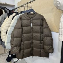 设计感立领方格棉服女2025年冬季时尚新款宽松保暖加厚中长外套