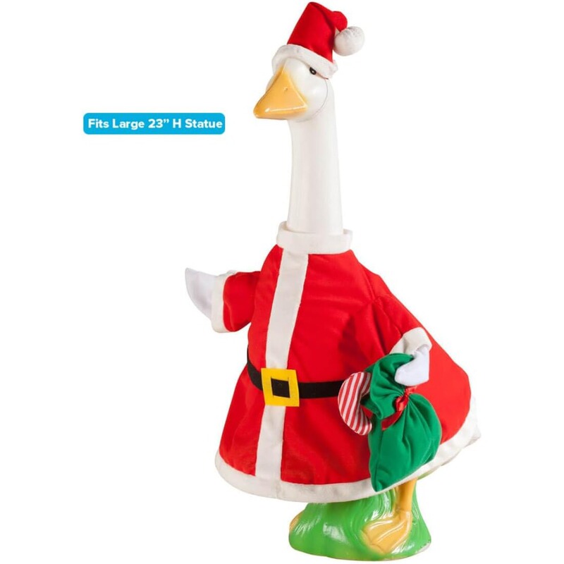 Christmas Porch Goose Costume Santa Claus 23inch Porch Goose Decoration Christmas Outdoor Decoration Lawn Goose Costume