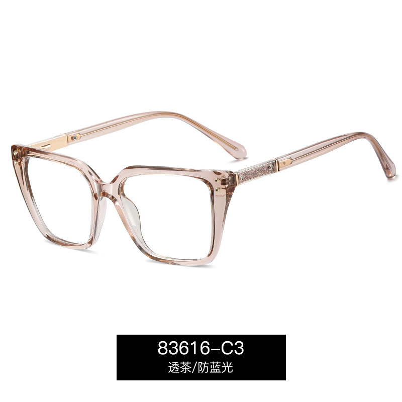 83616 nuevo producto estilo de comercio exterior moda ojo de gato gafas anti-luz azul piernas ácidas número de comodidad miopía montura mujer