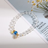 Blue white crystal bracelet, advanced white crystal for friend, high-quality style, gift for girl