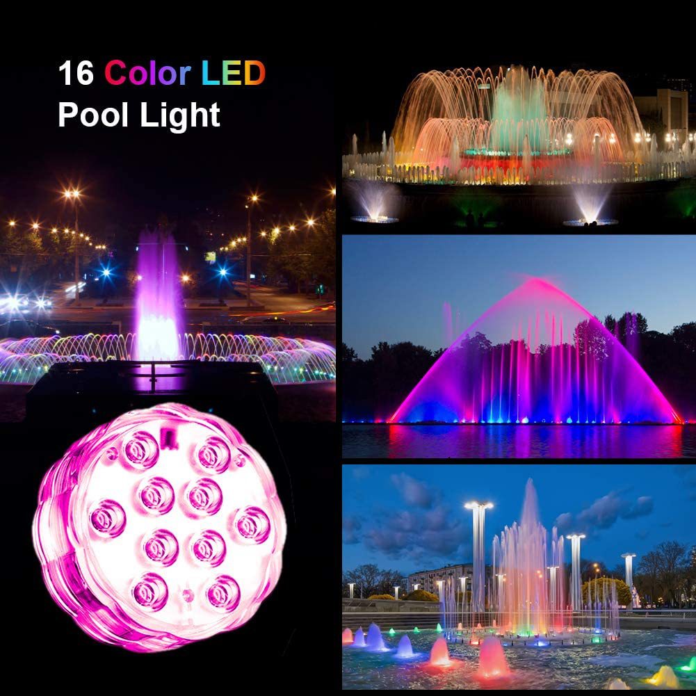 跨境LED鱼缸水族箱潜水彩灯 防水鱼缸灯 泳池水泵假山喷泉装饰灯