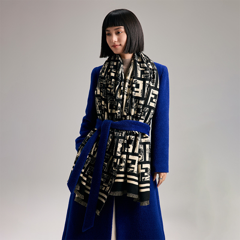 Nueva moda geométrica versátil alta sensación mantel capa de invierno de cachemira suave y cómoda bufandas cálidas