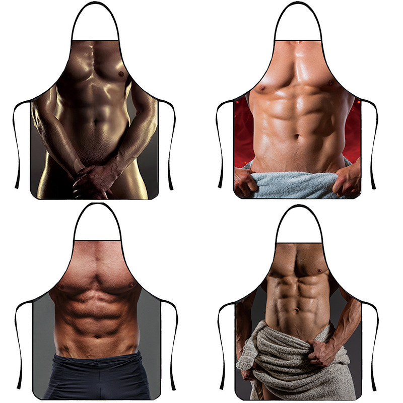 Cross-border Amazon Best-selling Barbecue Muscle Men Sleeveless Apron Waterproof Anti-fouling Personalized Apron Men's Apron