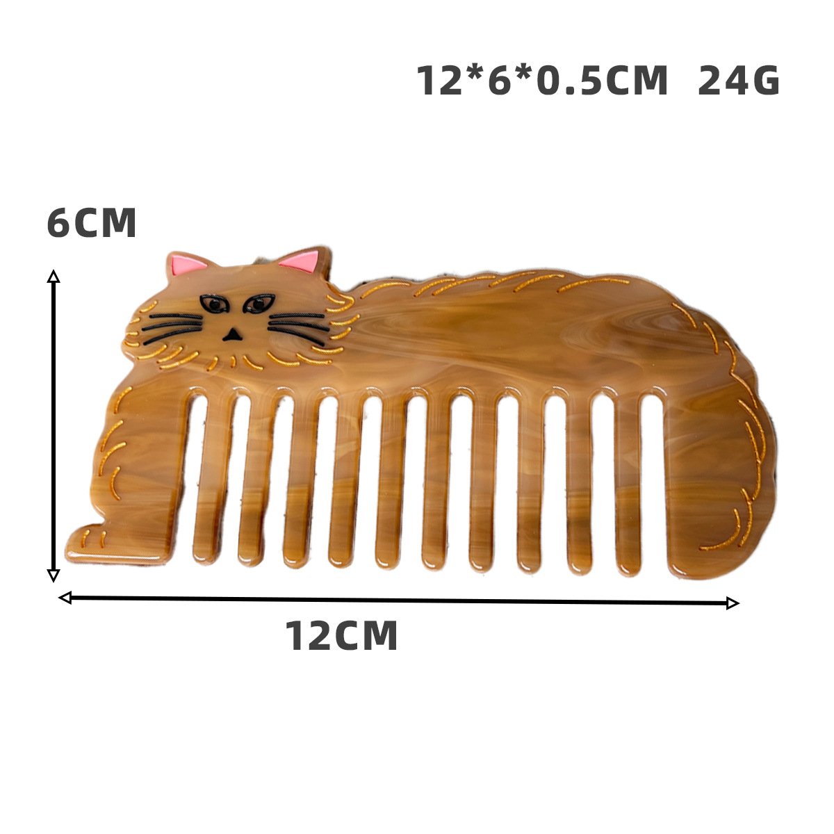 Acetato coreano de dientes anchos peinado retrógrado lindo gato peinado portátil lavable peinado antiestático