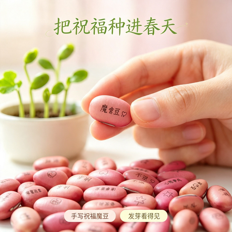Magic Red Magic Beans Student Gift Toys Factory Direct Sale Red Bean Grass Doll Micro Landscape Can Be Used to Make Various Types of Lettering Beans